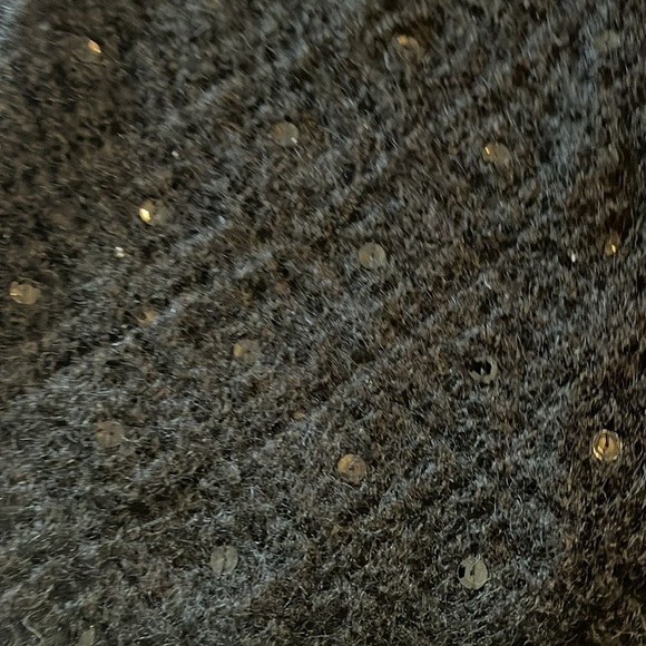 VTG-banana republic-S-black-sequence, mohair blend, hook&eye,open front cardigan - Picture 4 of 11